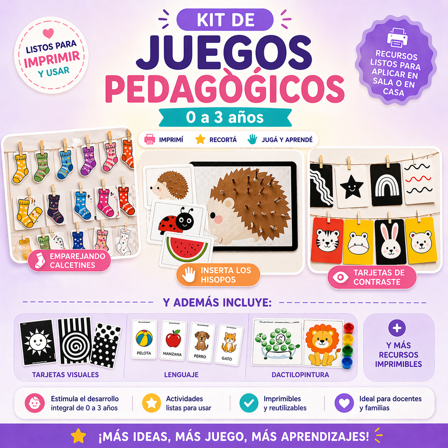 Kit di Giochi Stampabili per lo Sviluppo 0-3 anni